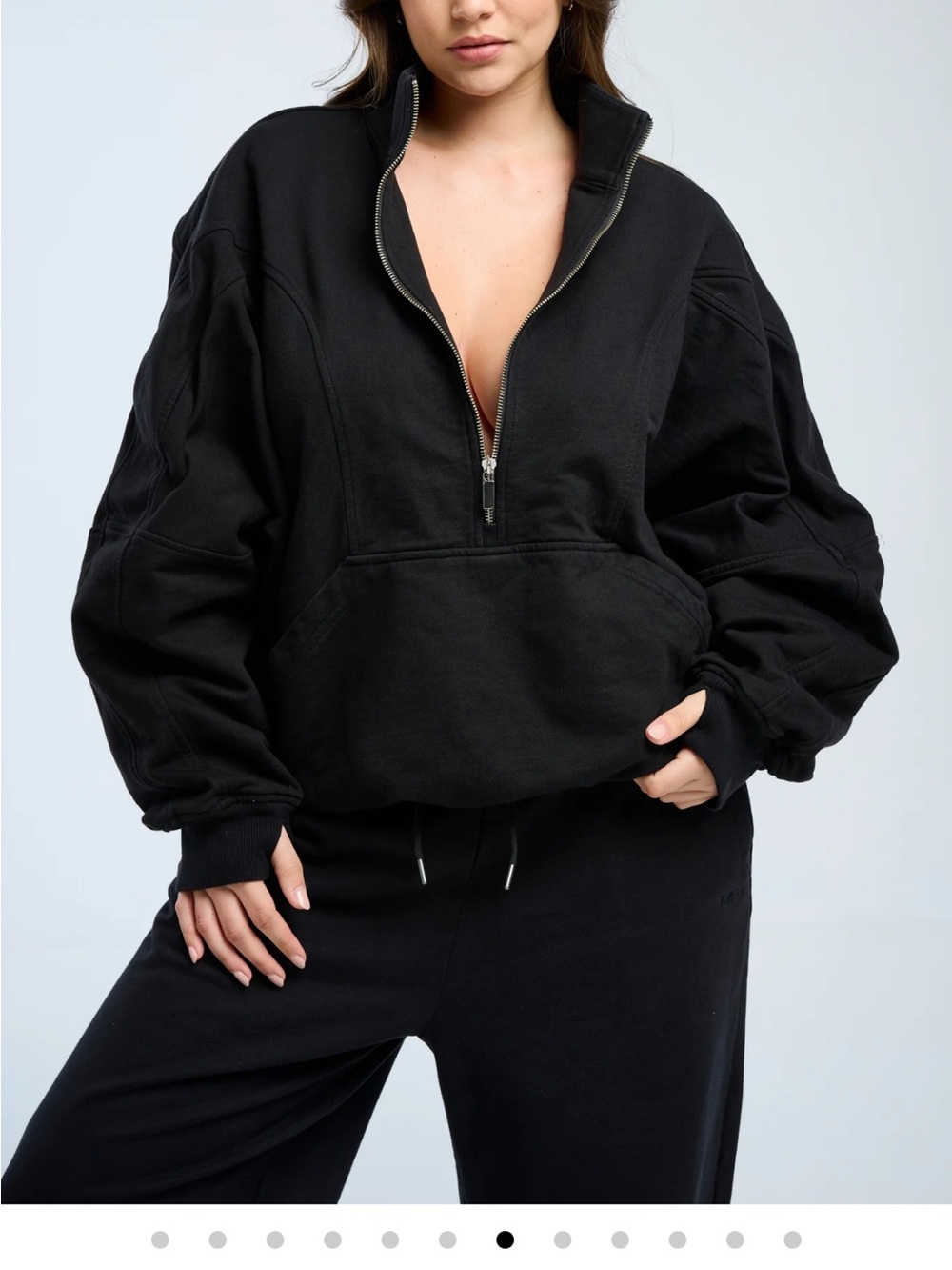 Booty By Brabant ls Black Half-Zip women's Sweatshirt